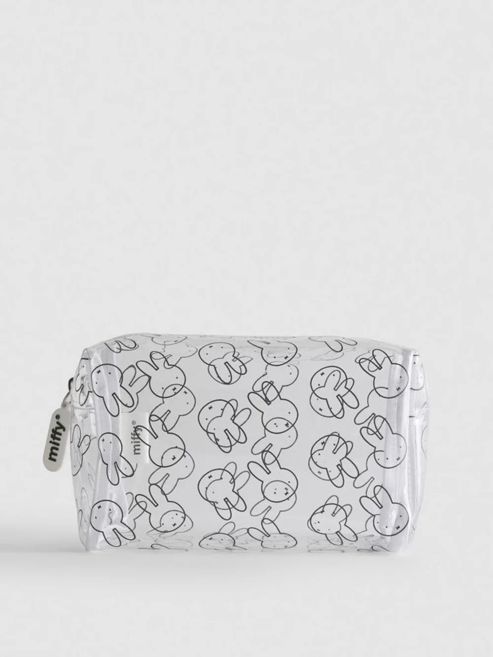 MIFFY Clear Bunny Print Cosmetic Pouch - White & Black
